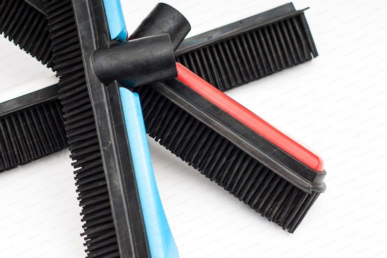 Natural rubber brooms made by the Sweepro family